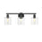 Golden Lighting Fisher 3 Light Bath Vanity, Matte Black/Clear