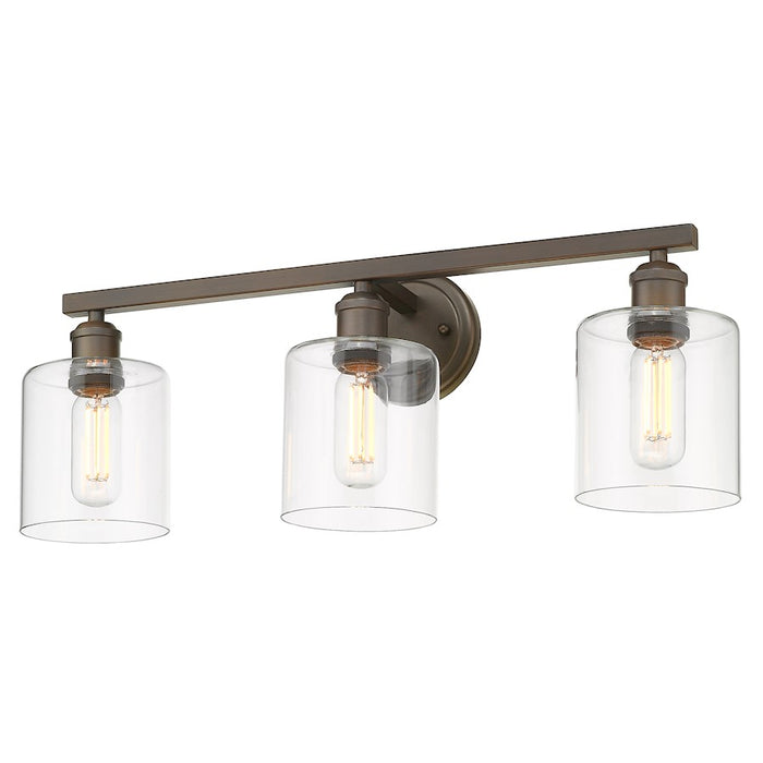 Golden Lighting Fisher 3 Light Bath Vanity, Rubbed Bronze