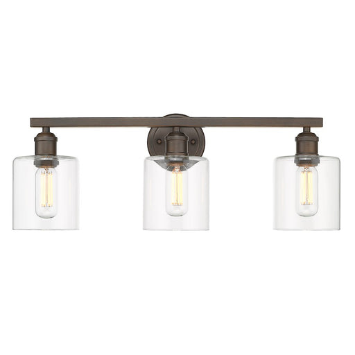 Golden Lighting Fisher 3 Light Bath Vanity, Rubbed Bronze