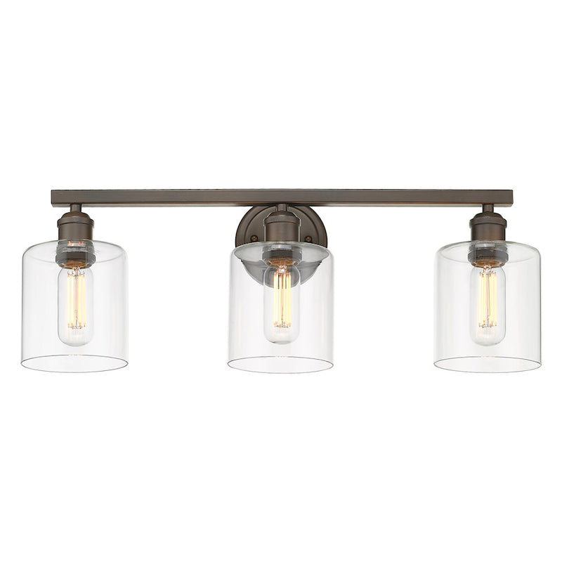 Golden Lighting Fisher 3 Light Bath Vanity, Rubbed Bronze