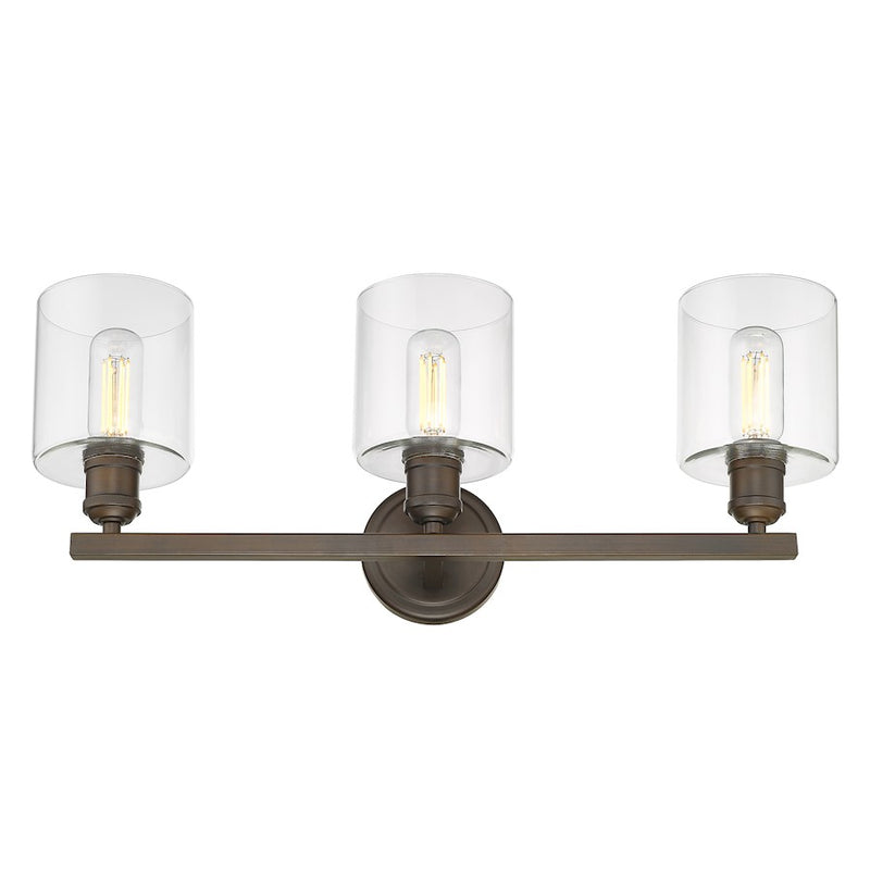 Golden Lighting Fisher 3 Light Bath Vanity, Rubbed Bronze
