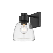 Golden Remy 1-Light Wall Sconce, Matte Black/Clear Glass - 0314-1WBLK-CLR