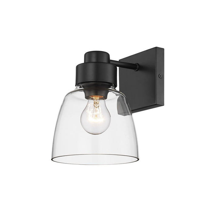 Golden Remy 1-Light Wall Sconce, Matte Black/Clear Glass - 0314-1WBLK-CLR