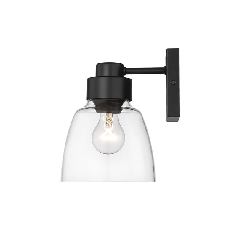 Golden Remy 1-Light Wall Sconce, Matte Black/Clear Glass