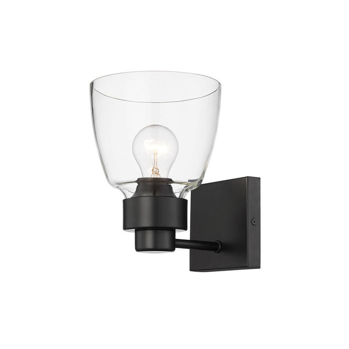 Golden Remy 1-Light Wall Sconce, Matte Black/Clear Glass
