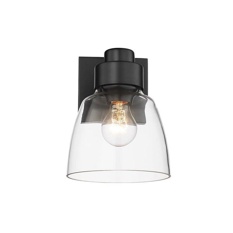 Golden Remy 1-Light Wall Sconce, Matte Black/Clear Glass