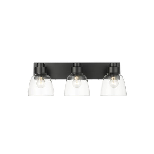 Golden Remy 3-Light Vanity Light, Matte Black/Clear Glass