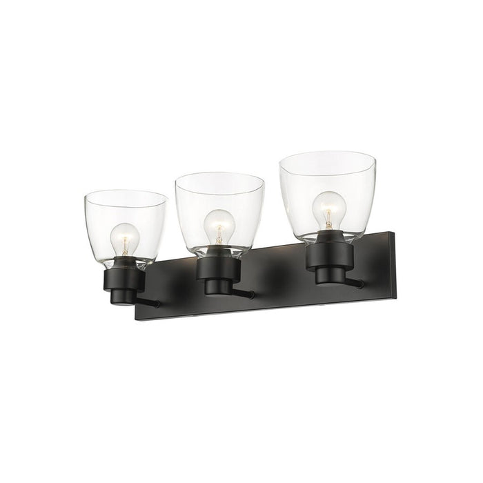 Golden Remy 3-Light Vanity Light, Matte Black/Clear Glass