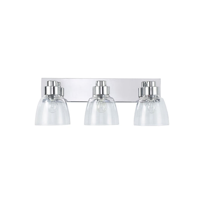 Golden Lighting Remy CH 3-Light Vanity Light, Pewter/Clear - 0314-BA3CH-CLR