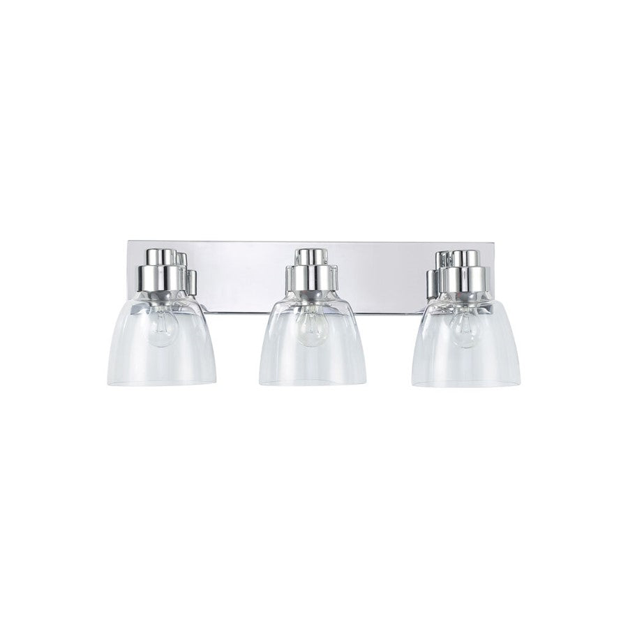Golden Lighting Remy CH 3-Light Vanity Light, Pewter/Clear - 0314-BA3CH-CLR