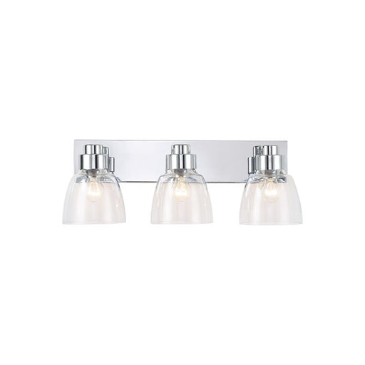 Golden Lighting Remy CH 3-Light Vanity Light, Pewter/Clear