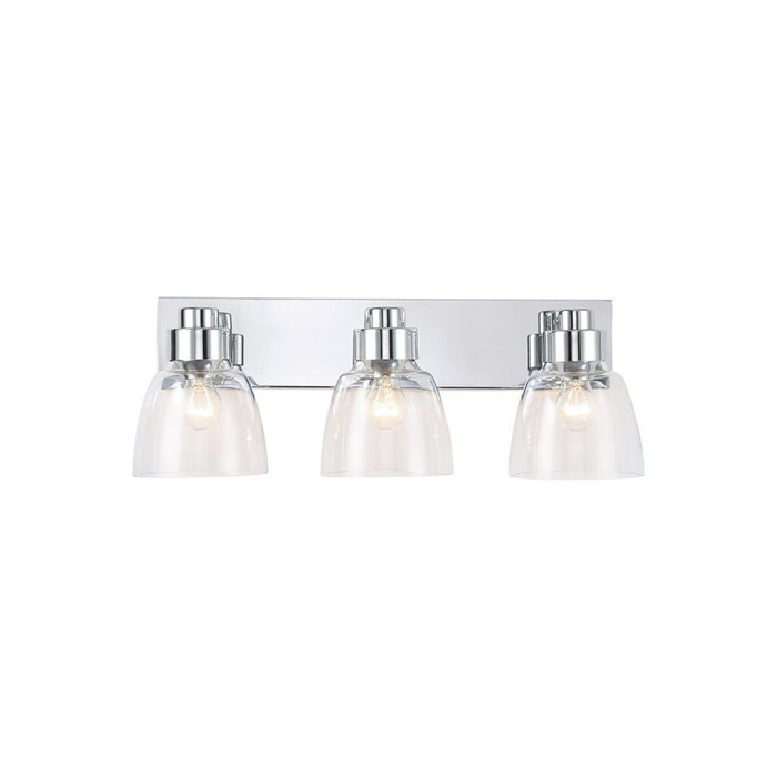 Golden Lighting Remy CH 3-Light Vanity Light, Pewter/Clear