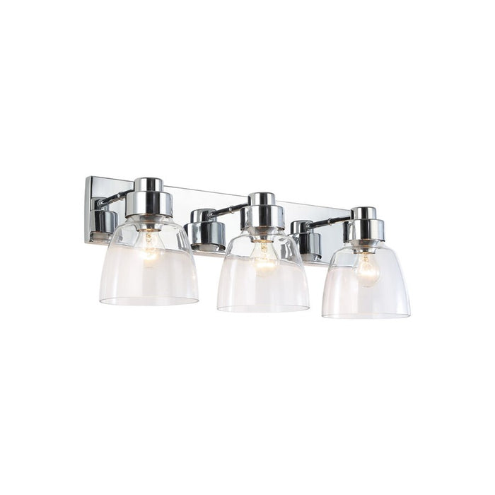 Golden Lighting Remy CH 3-Light Vanity Light, Pewter/Clear