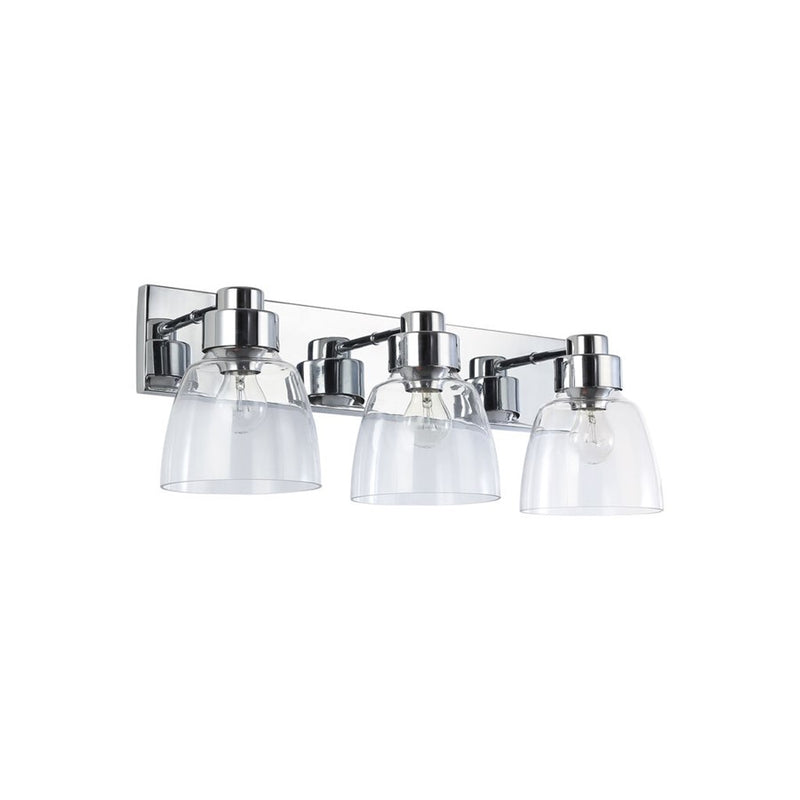 Golden Lighting Remy CH 3-Light Vanity Light, Pewter/Clear
