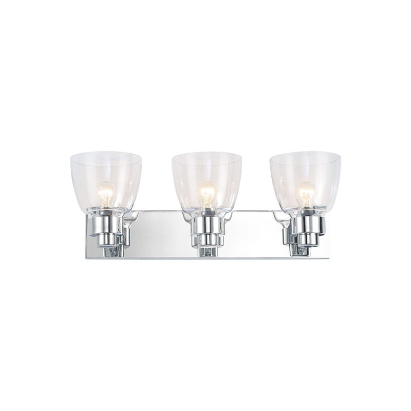 Golden Lighting Remy CH 3-Light Vanity Light, Pewter/Clear