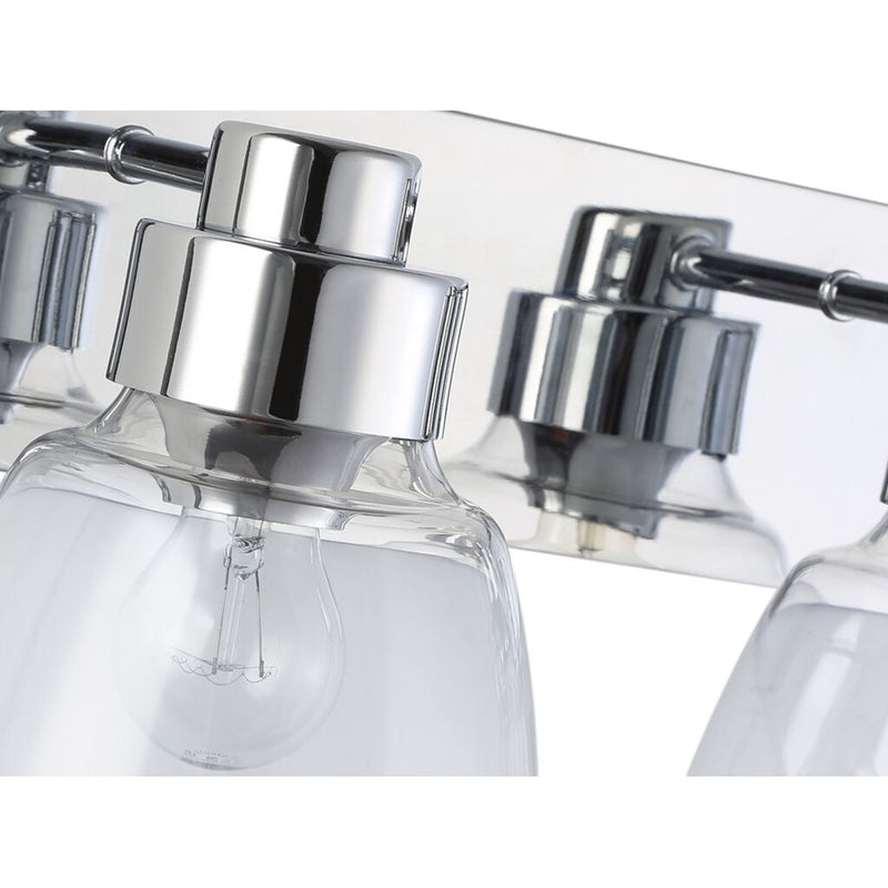 Golden Lighting Remy CH 3-Light Vanity Light, Pewter/Clear