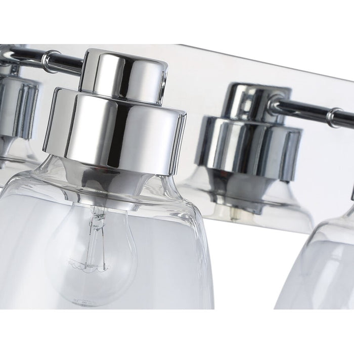 Golden Lighting Remy CH 3-Light Vanity Light, Pewter/Clear