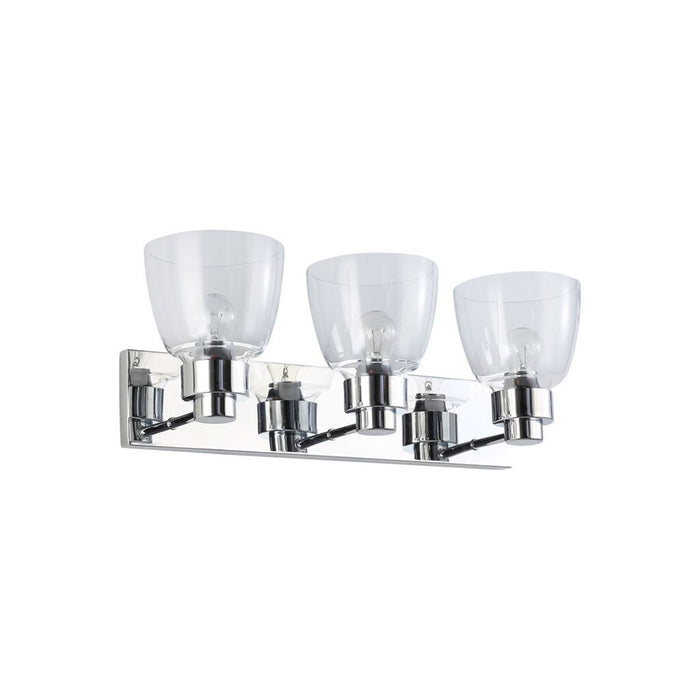 Golden Lighting Remy CH 3-Light Vanity Light, Pewter/Clear