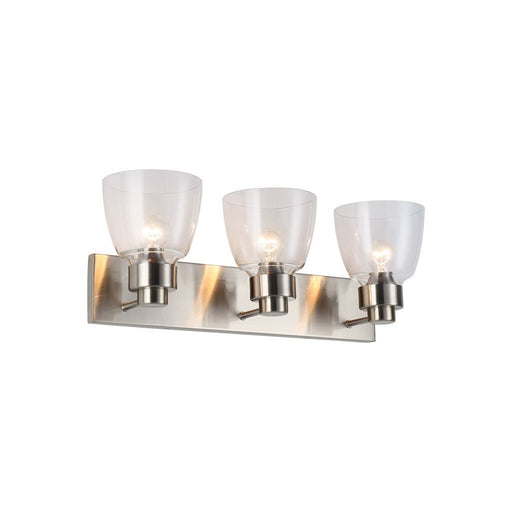 Golden Lighting Remy 3-Light Vanity Light, Pewter/Clear Glass