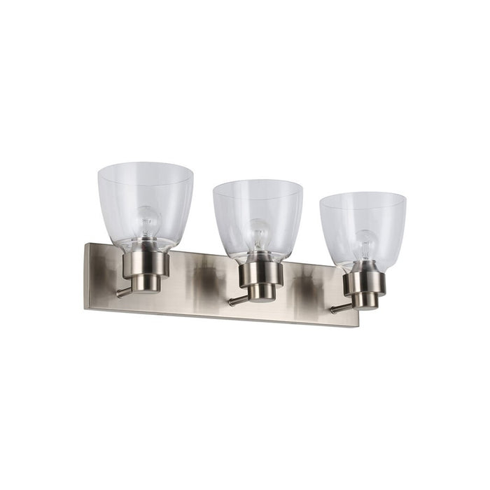 Golden Lighting Remy 3-Light Vanity Light, Pewter/Clear Glass