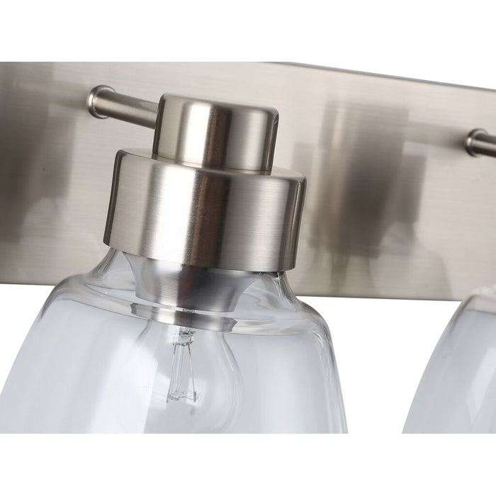 Golden Lighting Remy 3-Light Vanity Light, Pewter/Clear Glass