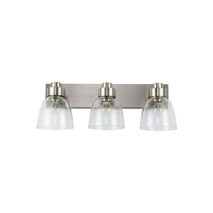 Golden Lighting Remy 3-Light Vanity Light, Pewter/Clear Glass