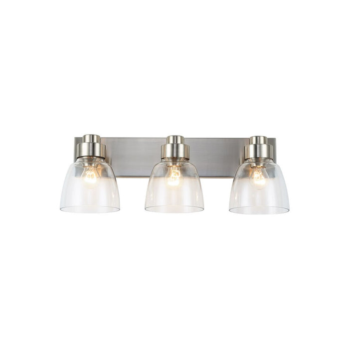 Golden Lighting Remy 3-Light Vanity Light, Pewter/Clear Glass