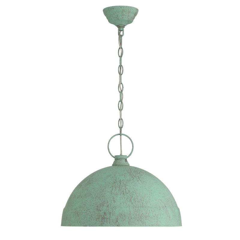 Golden Lighting Lincoln 16in 1-Light Pendant | Farmhouse Green Patina Steel | Kitchen Island & Dining Room | 16.75 x 16.75 x 14 in | Model 0318-L GP