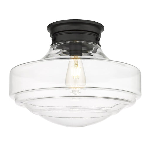 Golden Lighting Ingalls 1 Light Semi-Flush, Matte Black/Clear