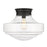 Golden Lighting Ingalls 1 Light Semi-Flush, Matte Black/Clear
