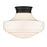 Golden Lighting Ingalls 1 Light Semi-Flush, Black/Vintage Milk