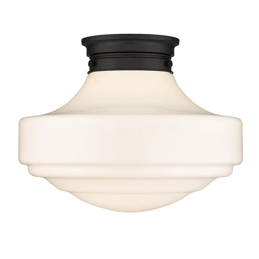 Golden Lighting Ingalls 1 Light Semi-Flush, Black/Vintage Milk