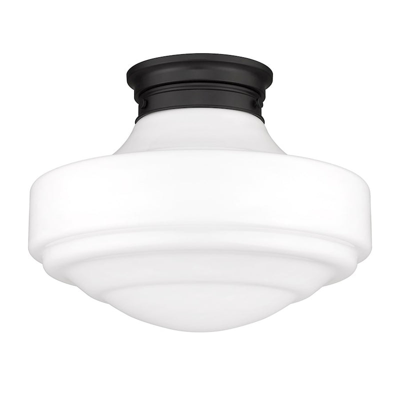 Golden Lighting Ingalls 1 Light Semi-Flush, Black/Vintage Milk