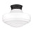 Golden Lighting Ingalls 1 Light Semi-Flush, Black/Vintage Milk