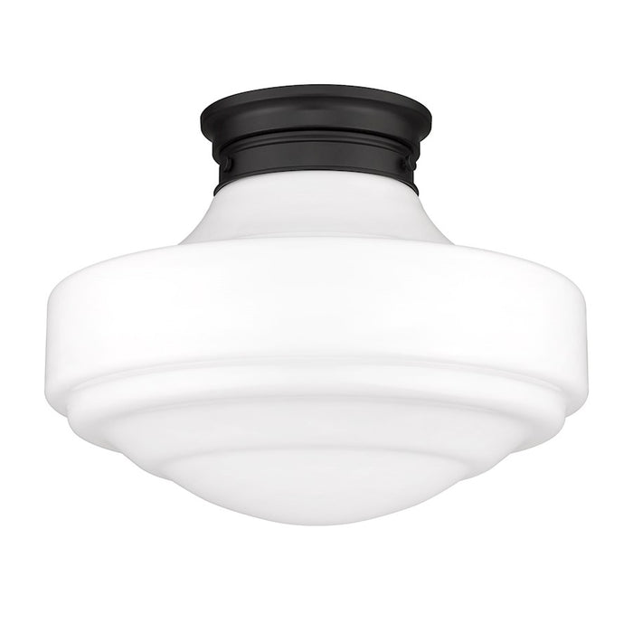 Golden Lighting Ingalls 1 Light Semi-Flush, Black/Vintage Milk