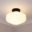 Golden Lighting Ingalls 1 Light Semi-Flush, Black/Vintage Milk