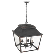 Golden Lighting Abingdon 21in 6-Light Pendant | Farmhouse Antique Black Iron and Clear Glass | Kitchen Island & Foyer | Model 0804-6P ABI