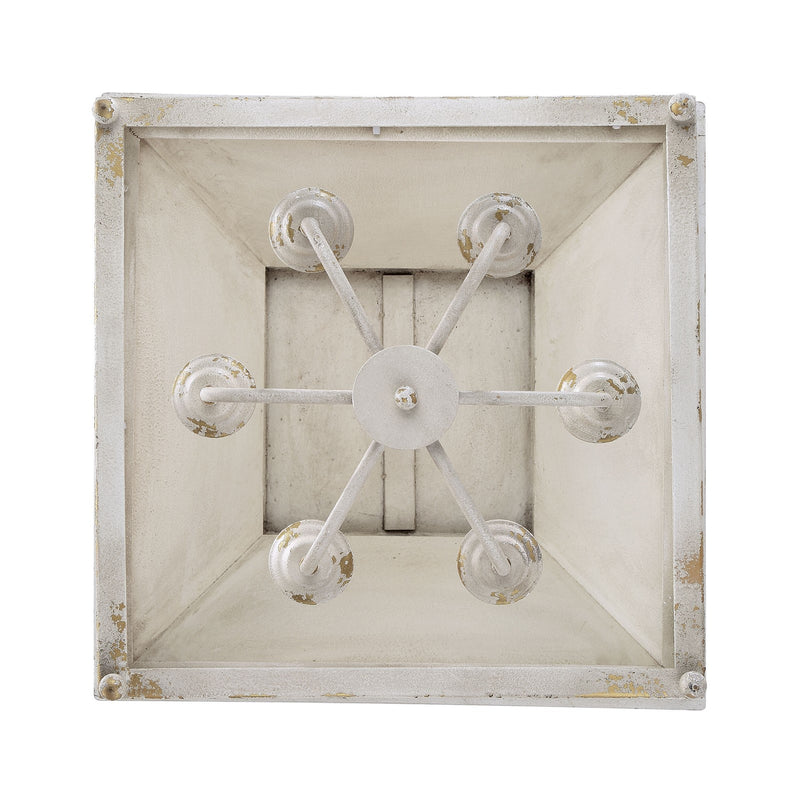 Golden Lighting Abingdon 6-Light Pendant | Farmhouse Antique Ivory and Clear Glass | Kitchen Island & Foyer | Model 0804-6P AI