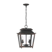 Golden Lighting Abingdon 14in 2-Light Pendant | Farmhouse Antique Black Iron and Clear Glass | Kitchen Island & Dining Room | Model 0804-M2L ABI