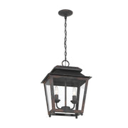 Golden Lighting Abingdon 14in 2-Light Pendant | Farmhouse Antique Black Iron and Clear Glass | Kitchen Island & Dining Room | Model 0804-M2L ABI