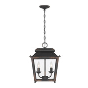 Golden Lighting Abingdon 14in 2-Light Pendant | Farmhouse Antique Black Iron and Clear Glass | Kitchen Island & Dining Room | Model 0804-M2L ABI