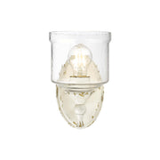 Golden Lighting Keating 1-Light Wall Sconce | Country Farmhouse Antique Ivory and Hammered Water Glass | Bathroom & Hallway | Model 0806-1W AI-HWG