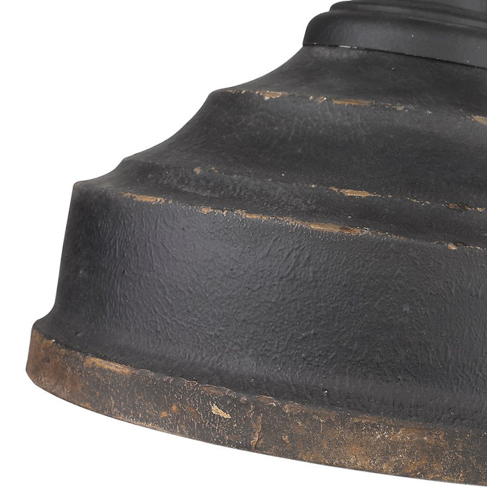 Golden Lighting Keating 3 Light Pendant, Antique Black Iron