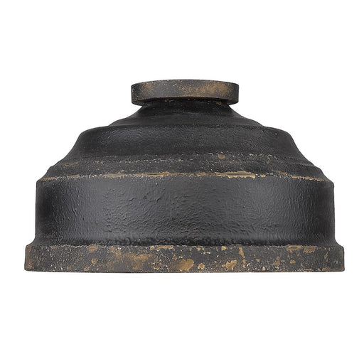 Golden Lighting Keating Flush Mount, Antique Black Iron