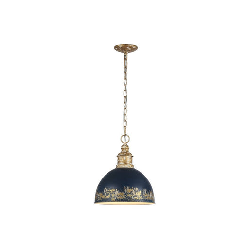 Golden Alison 1-Light Pendant, Vintage Gold/Antique Matte Navy - 0809-MVG-ANVY