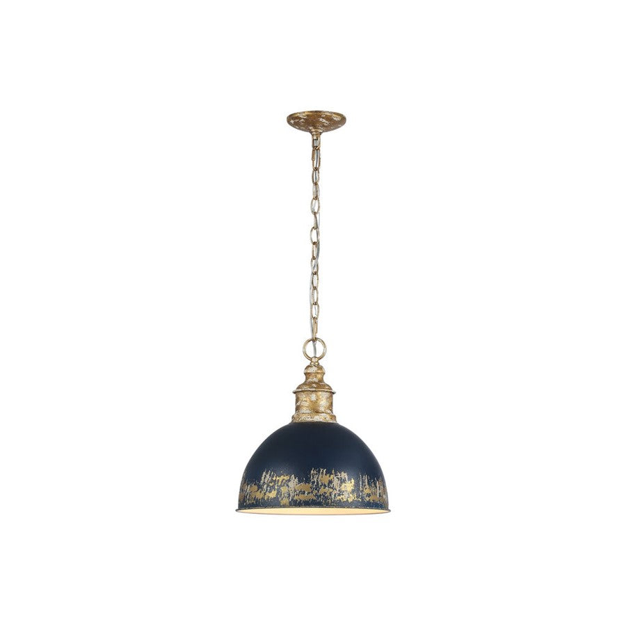 Golden Alison 1-Light Pendant, Vintage Gold/Antique Matte Navy - 0809-MVG-ANVY