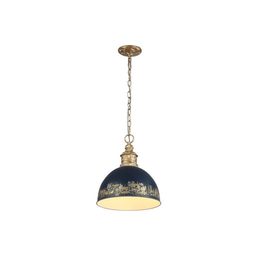 Golden Alison 1-Light Pendant, Vintage Gold/Antique Matte Navy