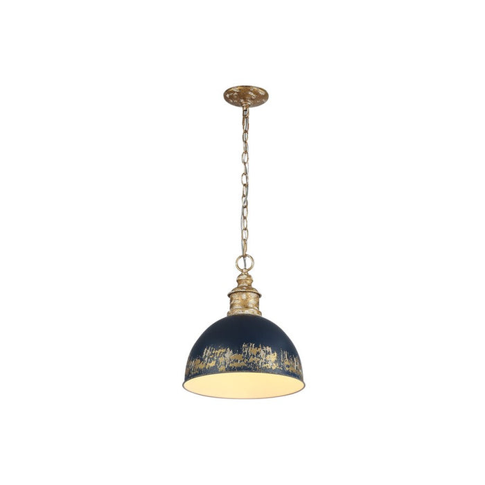 Golden Alison 1-Light Pendant, Vintage Gold/Antique Matte Navy