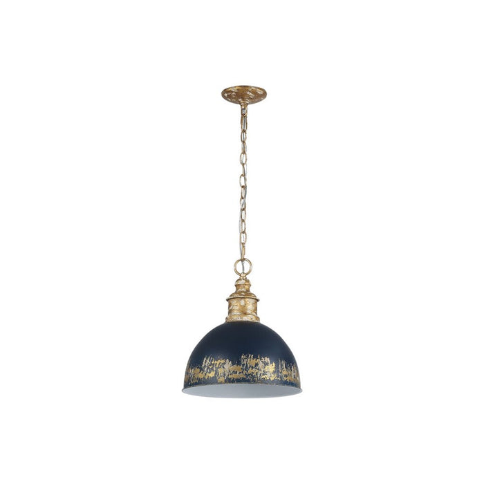 Golden Alison 1-Light Pendant, Vintage Gold/Antique Matte Navy