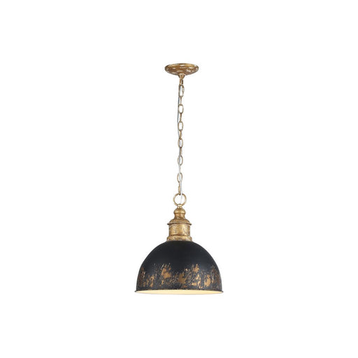 Golden Alison 1-Light Pendant, Vintage Gold/Weathered Black Iron - 0809-MVG-WBI